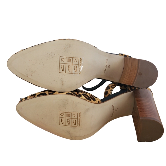 Soludos Collette Heels, Cheetah Print Calf Hair, Size 9.5 New Sandals Tan Brown - Picture 5 of 8